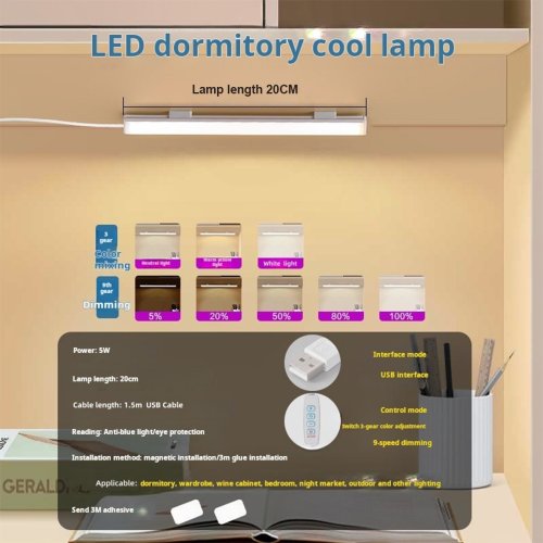 Immagine di Led luce tubo di lettura lampada apprendimento 3colors ha portato la notte con magnetico Usb spina 20cm-50cm striscia dimmabile bar scrivania armadio da letto