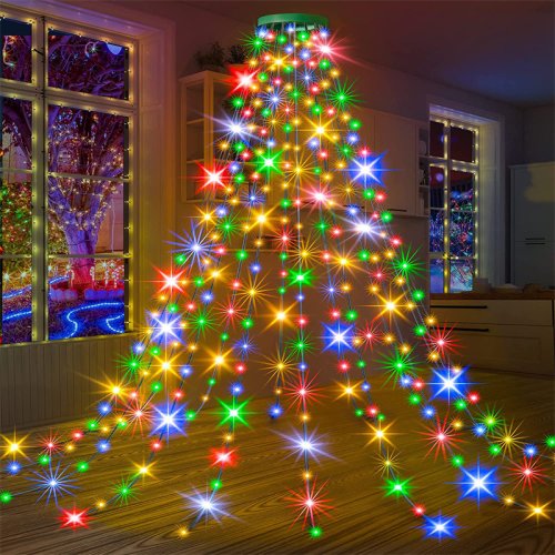 Image of Elegant 2M & 1.5M Christmas String Lights with Ring Holder – Warm White Fairy Lights for Tree Decoration, Indoor & Outdoor Holiday Lighting