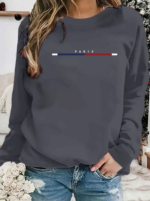 Image de Sweat-shirt Femme Ample Col Rond - Confort Automne/Hiver