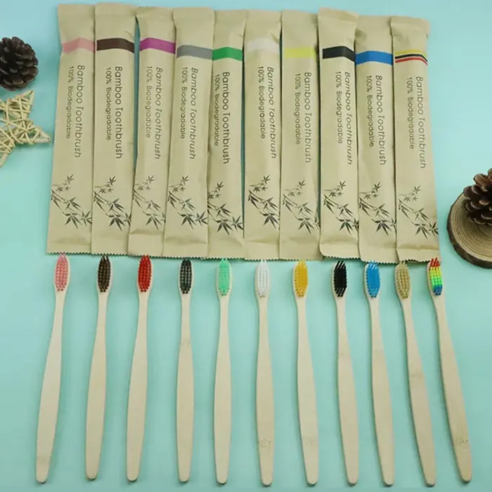 Image de Brosse à dents en bambou naturelle - Blancheur & douceur