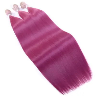 Image de Extensions Cheveux Synthétiques Lisses Orange Super Longues