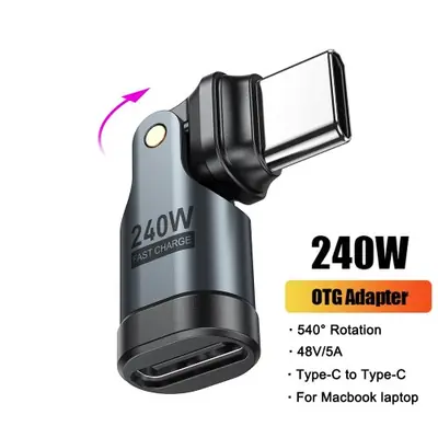 Image de Adaptateur USB-C Rotatif 360° - Connecteur OTG pour MacBook, Xiaomi, Samsung