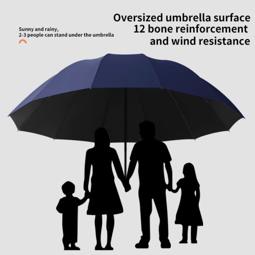 Image of Premium Extra Large Foldable Sun Protection Umbrella with 12 Reinforced Bones – Durable Manual Open Design for Men and Women
