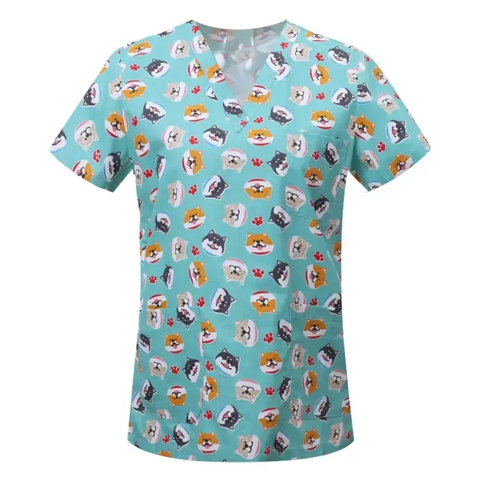 Image de Uniformes Vétérinaires pour Femmes - Blouses Médicales Imprimées