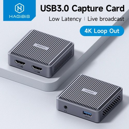 Image of Hagibis 4K HDMI-Compatible Video Capture Card Loop Out for Game Recording Live Streaming 1080P Grabber MS2131 for PS4/5 Switch