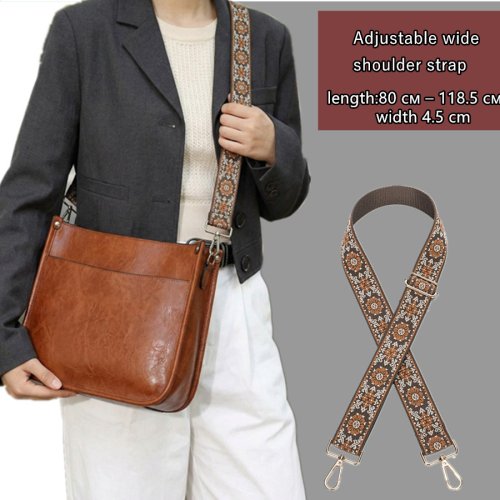 Afbeelding van Retro Textiel Schouderriem voor Tassen – Afneembare en Vervangbare Lange Crossbody Band voor Stijlvolle Tas Accessoires