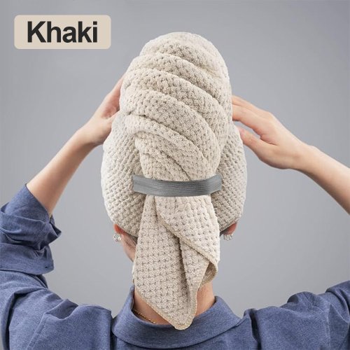 Image de Serviette de Cheveux Ultra Absorbante - Turban Rapide Séchage