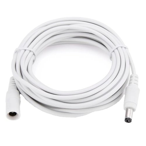 Immagine di Cavo di Prolunga DC 12V 5.5x2.1mm per Telecamere WiFi e CCTV - Connettore Maschio-Femmina per Alimentazione Estesa