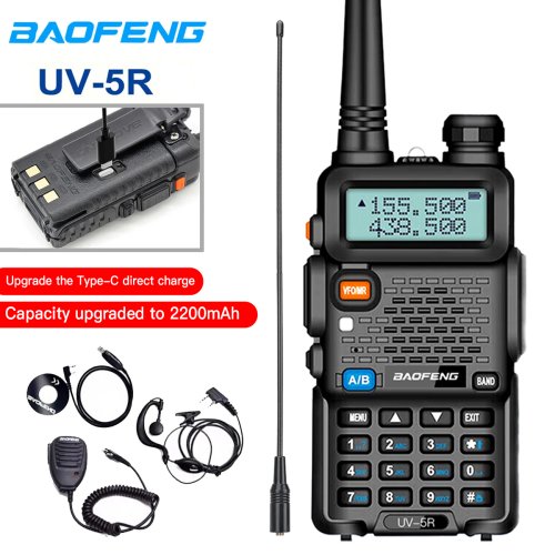 Zdjęcie Radiotelefon Baofeng UV-5R – Przenośny, Dwuzakresowy (VHF/UHF), 128 Kanałów, 2200mAh, Zasilany USB, Idealny dla Amatorów Radiowych i Komunikacji w Terenie