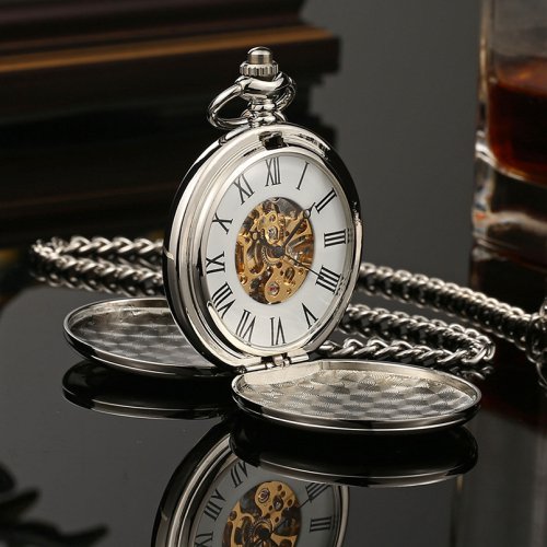 Imagen de Reloj de Bolsillo Mecánico Steampunk Vintage para Hombre