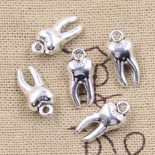 Afbeelding van 20Pcs Charms 3D Zombie Tanden Molaire 16X8X5Mm Antiek Brons Zilver Kleur Hangers Maken bevindingen Handgemaakte Tibetaanse Sieraden