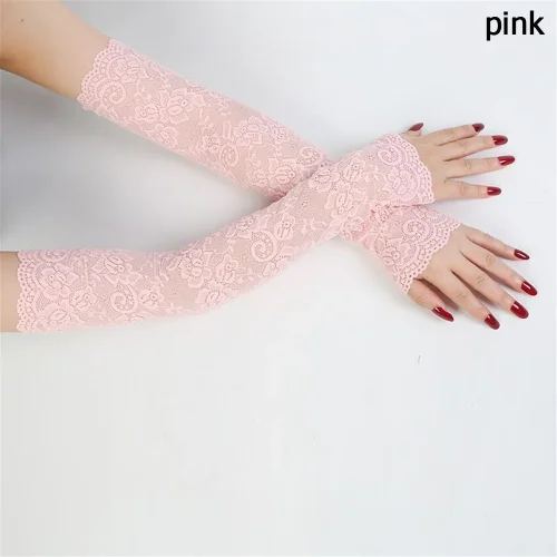 Immagine di Copri braccio estivo da donna in pizzo Guanti classici con maniche da braccio alla moda Protezione U...