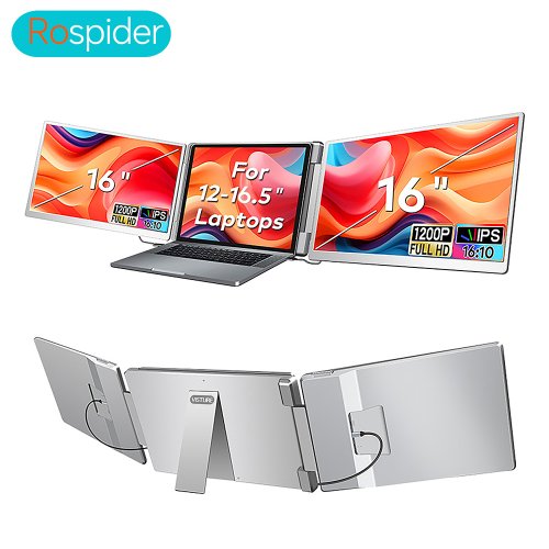 Imagen de Monitor portátil retroiluminado LCD FHD IPS para gaming y productividad, extensor de pantalla dual/triple con alta definición