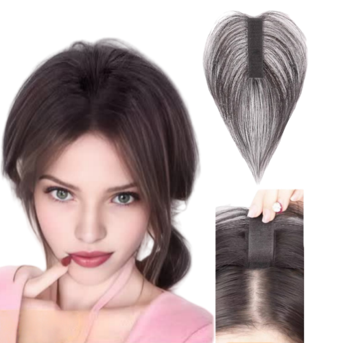 Bild von Echthaar-Pony mit Haken und Schlaufenriemen – Volumensteigernde Haarteile ohne Clips, mit magischer Paste und Aufkleber für flauschige, natürliche Haarverlängerungen für Frauen