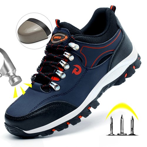 Imagen de Zapatos de Seguridad para Hombre con Puntera de Acero, Botas de Trabajo Resistentes a Pinchazos y Protección Completa para Entornos Industriales