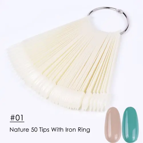 Image de Palette de Pratique pour Vernis Gel - 50 Embouts Ovales Naturels