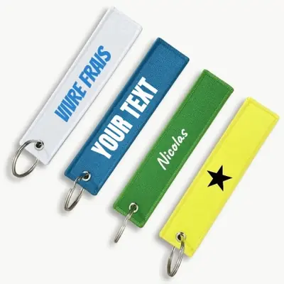 Image de Porte-clés personnalisé double face brodé