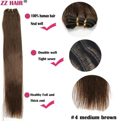 Image de Extensions de Cheveux Remy Droites 100g - Naturelles & Sans Clips