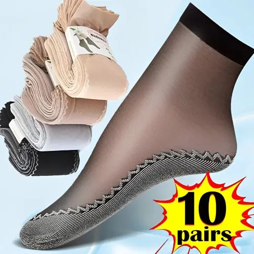 Image de Chaussettes fines en coton antidérapantes pour femmes