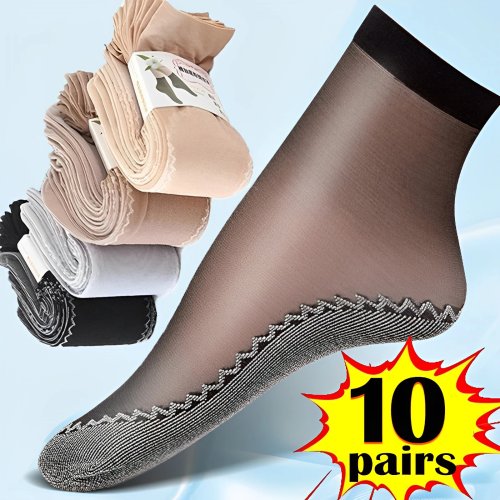 Image de Chaussettes Femmes Anti-Dérapantes en Coton Respirant