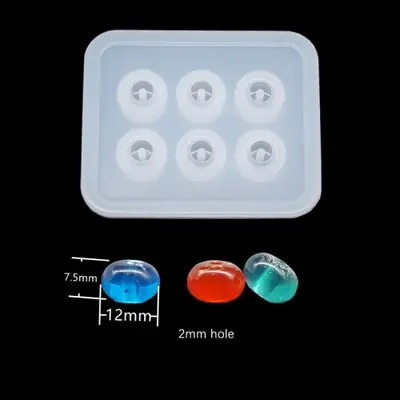 Image de Moule Silicone Perles 6 Compartiments - 9mm, 12mm, 16mm
