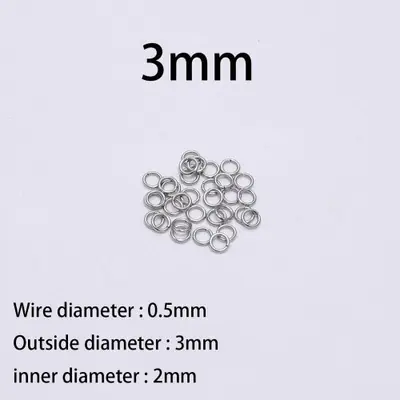 Anneaux Fendus Inox 3,25mm - 200 Pièces pour Bijoux DIY
