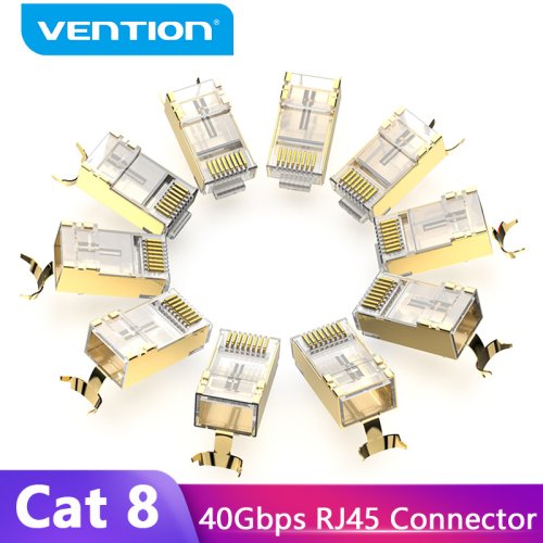 Image de Connecteur RJ45 Cat8 doré - Haute Vitesse Ethernet