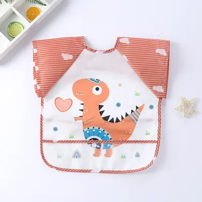 Image de Tablier Bébé Imperméable - Smock Anti-Taches pour Enfants 0-3 Ans