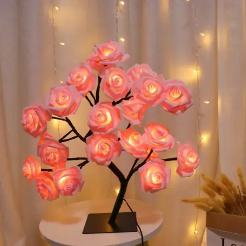Image de Lampe LED Rose USB - Veilleuse Magique pour Filles
