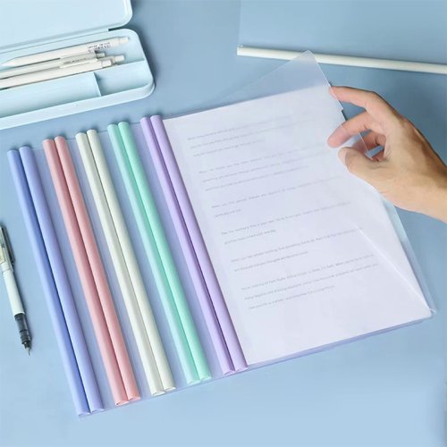 Immagine di Portadocumenti Trasparente con Clip per Cartelle A4 – Set da 10 Pezzi per Archiviazione Organizzata in Ufficio e Scuola