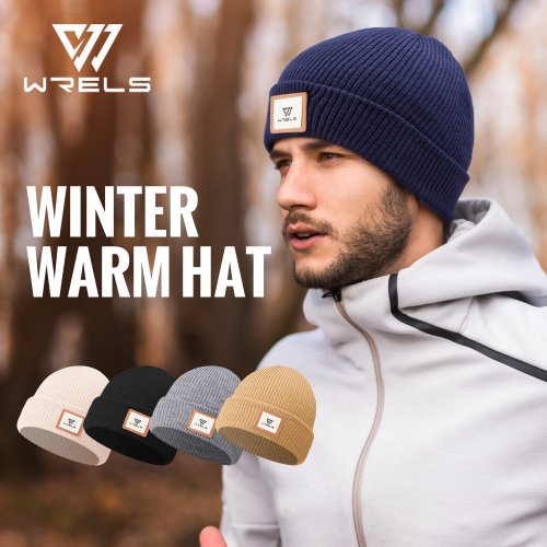 Immagine di Berretto Invernale Caldo in Maglia con Fodera in Pile Leggero, Berretto da Corsa con Risvolto, Cappello Sportivo per Uomo e Donna