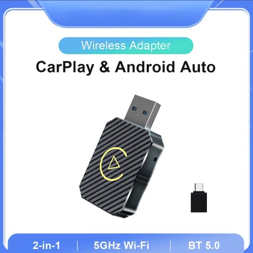 Image of Wireless CarPlay & Android Auto Adapter – 2-in-1 Mini AI Box for Audi, Toyota, VW, Peugeot – Plug-and-Play Wireless Connectivity Solution