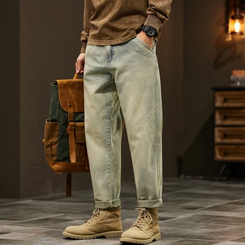 Imagen de Pantalones Vaqueros para Hombre de Algodón 95% - Modelo Holgado y Cómodo, Ideal para Trabajo al Aire Libre y Estilo Casual Moderno