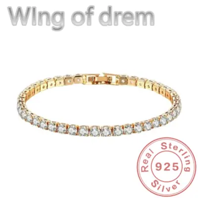 Image de Bracelet de Tennis Élégant en Or Rose et Zircone