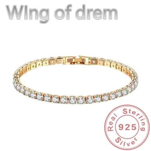 Image de Bracelet de Tennis Élégant en Or Rose et Zircone