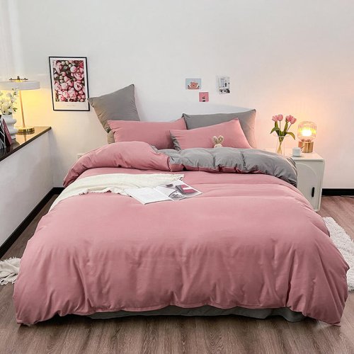 Imagen de Bonenjoy 1 pieza housse de couette Color gris oscuro funda nórdica tamaño doble funda nórdica cama 150 tamaño Queen/King