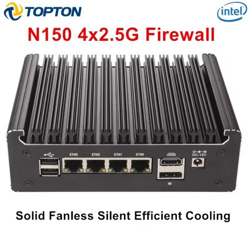 Lüfterloser Mini-PC mit Intel N150/N95 & Pentium 6405U – Leistungsstarker Heimserver mit DDR4, NVMe und 5G LAN für Pfsense/OPNsense