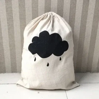Image de Sac de Rangement en Coton et Lin - Grand Sac à Linge Imprimé