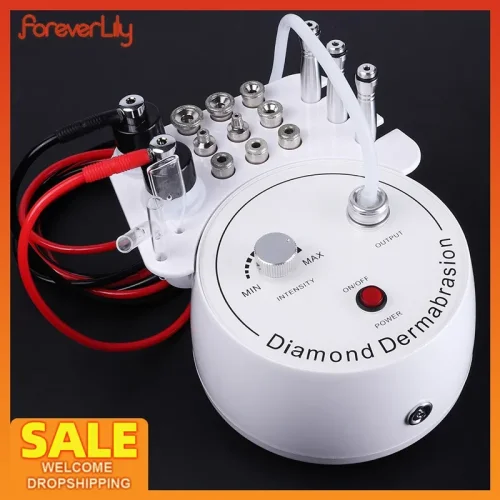 Image of Natural 3-in-1 Diamond Microdermabrasion Facial Exfoliator with Water Spray for Gentle Skin Renewal and Wrinkle Reduction
