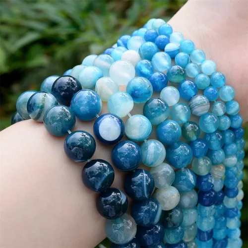 Blauw gestreept agaat