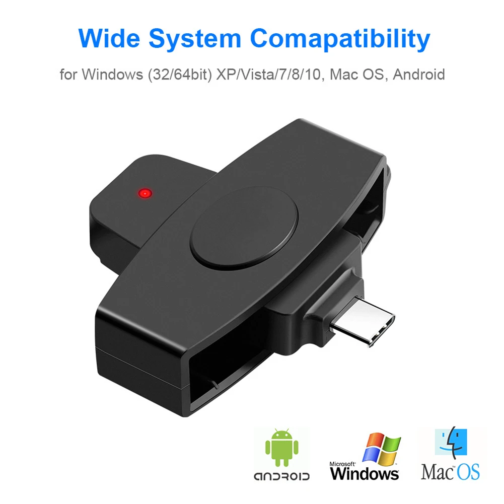 Imagen de Lector Externo Portátil de Tarjetas EMV con Adaptador USB – Compatible con Windows, Mac y Android para Transacciones Bancarias y Declaración de Impuestos