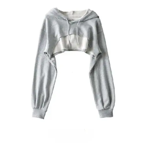 Image de Sweat à Capuche Ultra Court Femme Y2K