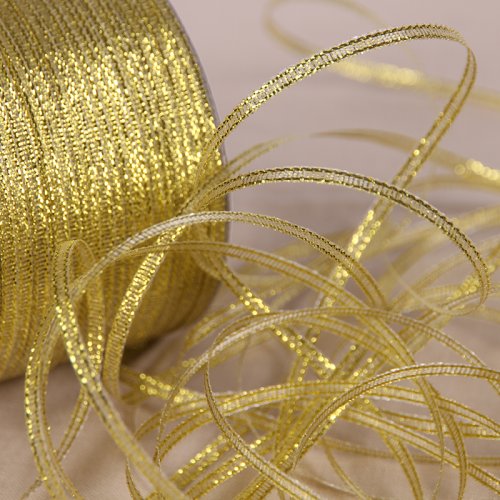 Bild von 25 Meter 6 mm Silber-Gold-Glitzer-Seidensatinband – Elegantes Dekorationsband für Hochzeiten, Partys, Weihnachten, Halloween & Geschenkverpackung
