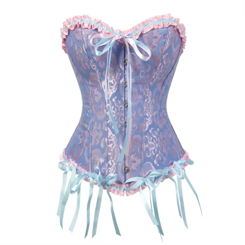 Image of Vintage Gothic Steampunk Corset Top with Lace-Up Bustier Design – Plus Size Sexy Corsage for Carnival, Holiday Parties & Club Outfits