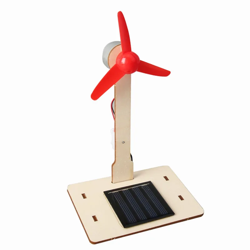 Afbeelding van Zonnewindmolen Model met Kleine Windturbine - DIY Educatief Speelgoed voor Kinderen, Wetenschap en Technologie Leerplezier, Huisdecoratie & Cadeau