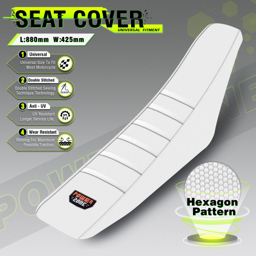 Imagen de Funda de Asiento para Motocicleta Blanca - Impermeable y Antideslizante