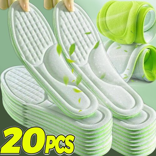 Afbeelding van 2x 20 stuks zachte memory foam orthopedische inlegzolen met ontgeurende binnenzool voor sport en dagelijks gebruik – ademend, antibacterieel en schokabsorberend schoenaccessoire