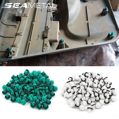 Image of 100-Piece Universal Car Fastener Clips for Door Trim, Panel, Bumper, and Interior Accessory Installation