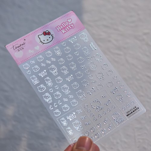 Immagine di 1PCS Nuovo Laser Oro Argento Cartoon Hello Kitty 5D Adesivi per unghie Decorazione di arte del chiodo Sanrio Cinnamoroll Melody Nail Art Stickers