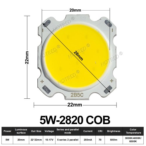 5W 28-20mm COB